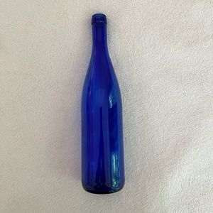 Blue glass wine bottle